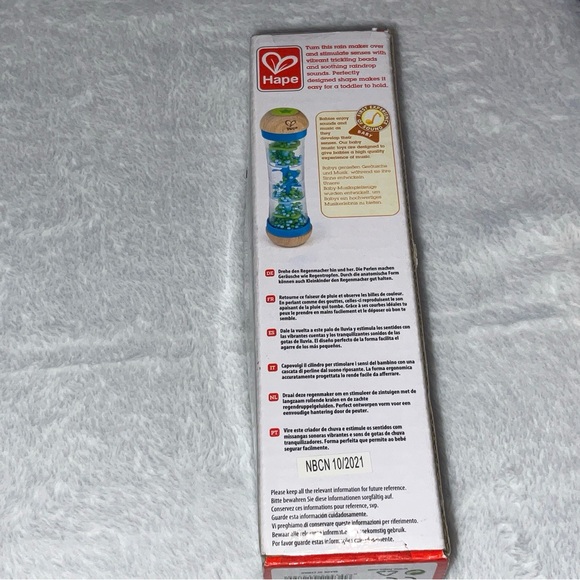 Hape International Baby Beaded Raindrops Blue Soothing Rain Sounds 0-6mBrand New - Picture 13 of 16